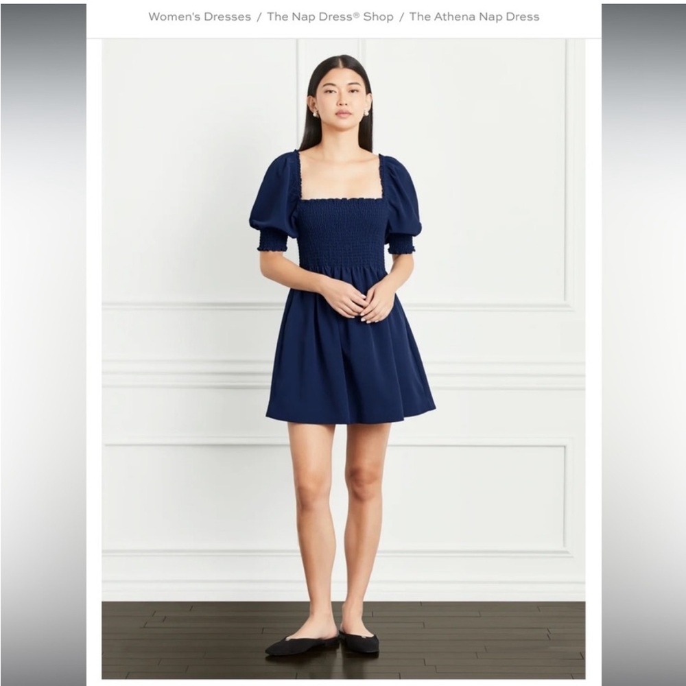 Hill House Athena Nap Dress Size XS Navy Crepe